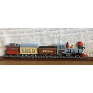 VINTAGE BURWOOD TRAIN #3110 WALL PLAQUE NURSERY CHILD P R R RAILROAD 15"x3"